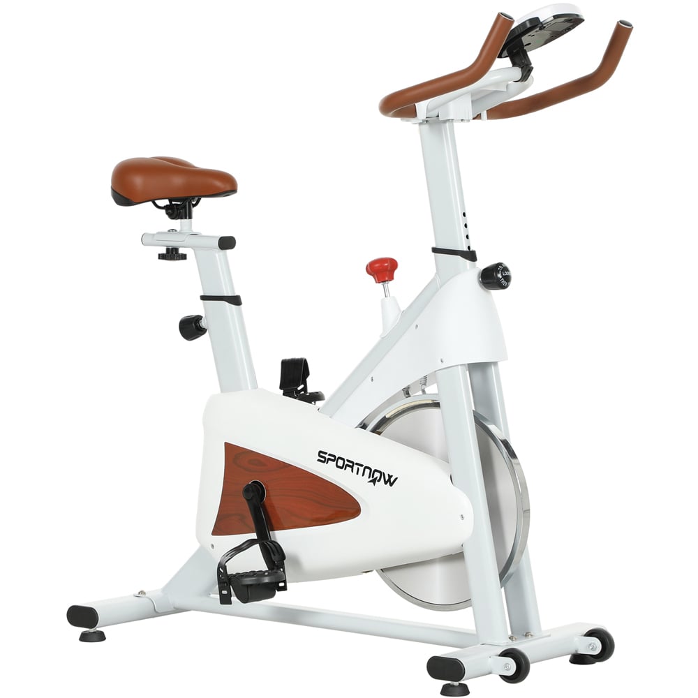 Sportnow White Quiet Stationary Exercise Bike