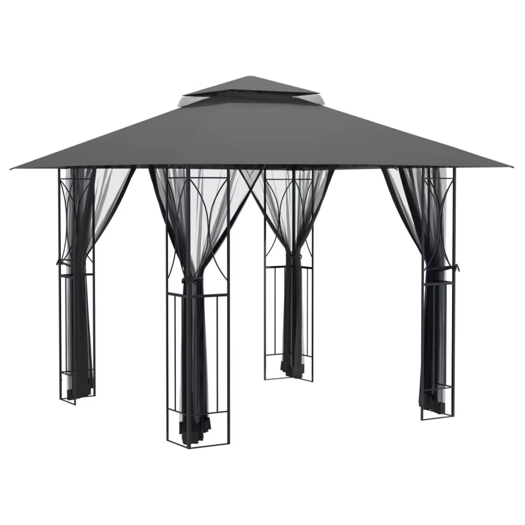 VidaXL (300 x 300 x 270 cm) vidaXL Gazebo Outdoor Canopy Marquee Garden with Sidewalls Anthracite Steel