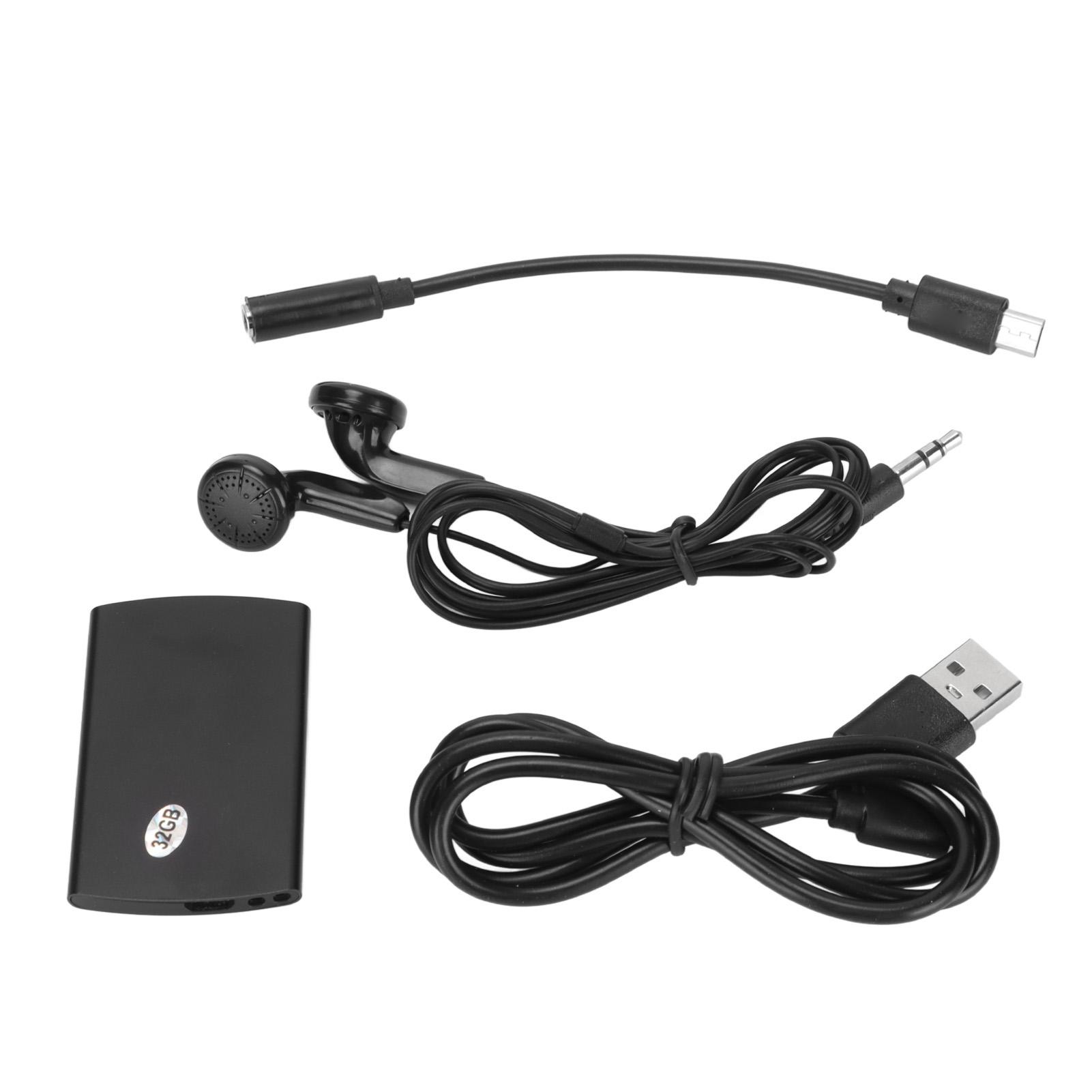 OutsideWorld Digital Voice Recorder Card Type Professional Noise Reduction Voice Activated Encryption Protection