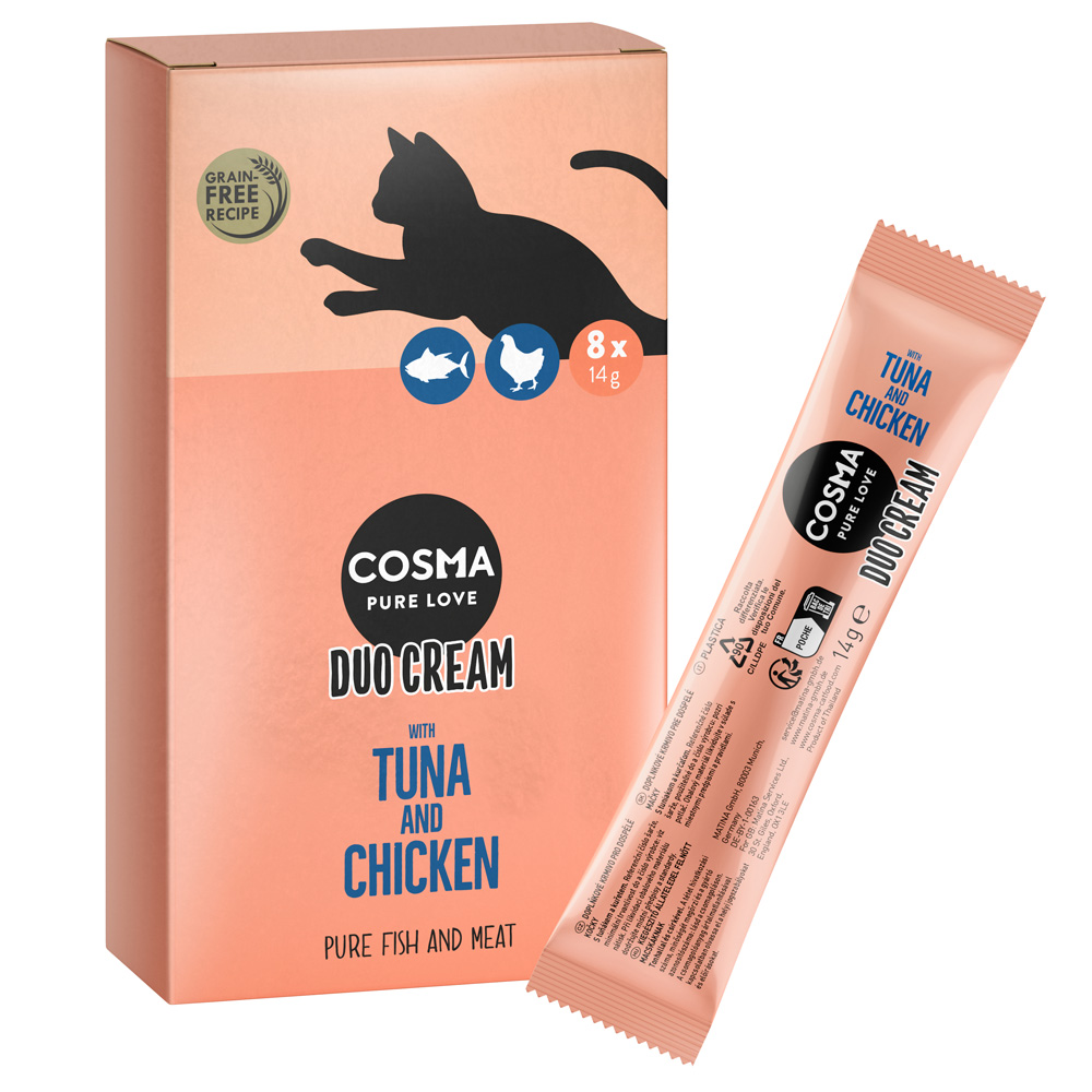 Cosma DUO Cream Treats 8 x 14g - Salmon & Chicken