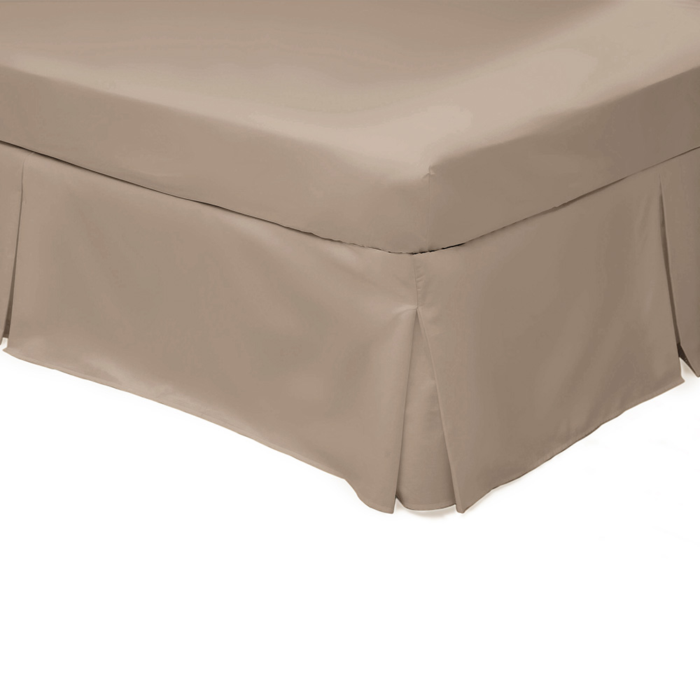 Belledorm Easy Care 200 Thread Count Cotton Polyester Percale Platform Valance|Size: Small Double|light brown