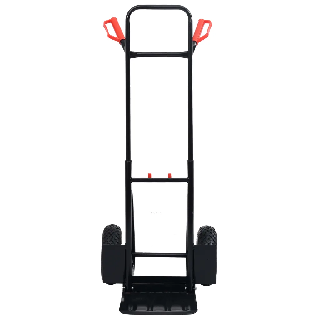 VidaXL Telescopic Hand Trolley 200 kg Black and Red