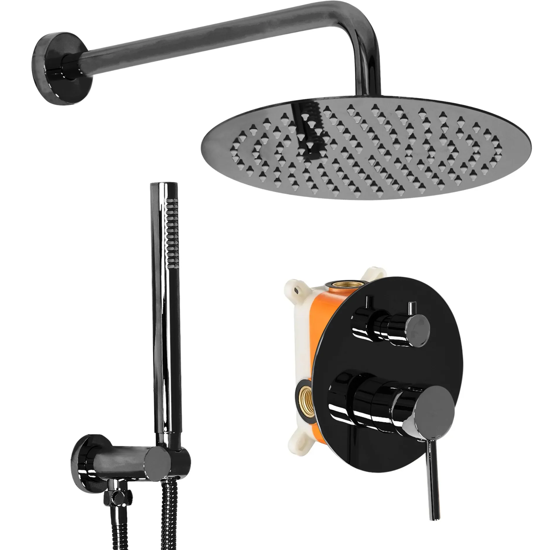 Rea Concealed Shower Set Rea Lungo Metalic Black, Brass