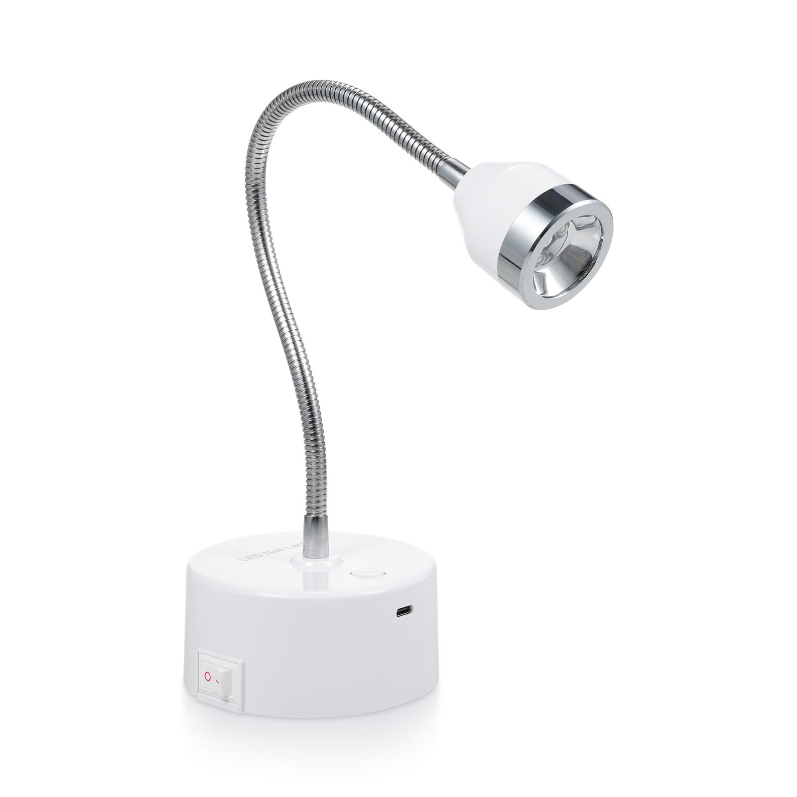 LOKMAT PRODUCT Portable Nail Lamp Gel Polish Nail Dryer Rechargeable Nail Glue Curing Lamp LED Therapy Light Touch white