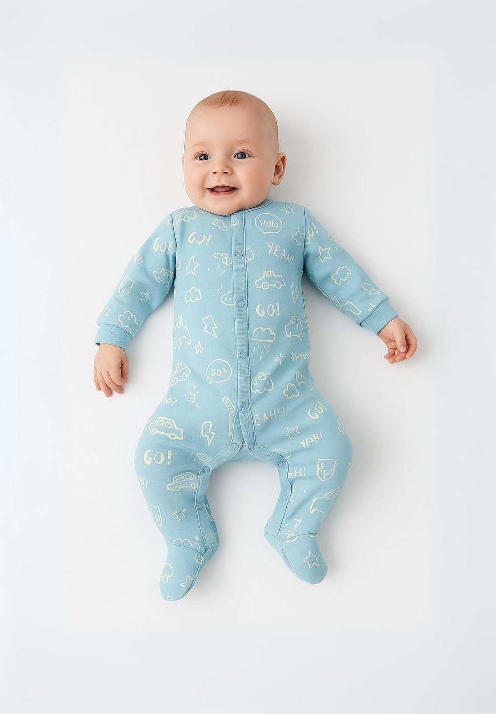 Minoti 2-Pack Baby Sleepsuits With Full-Length Snap Closures In Beige