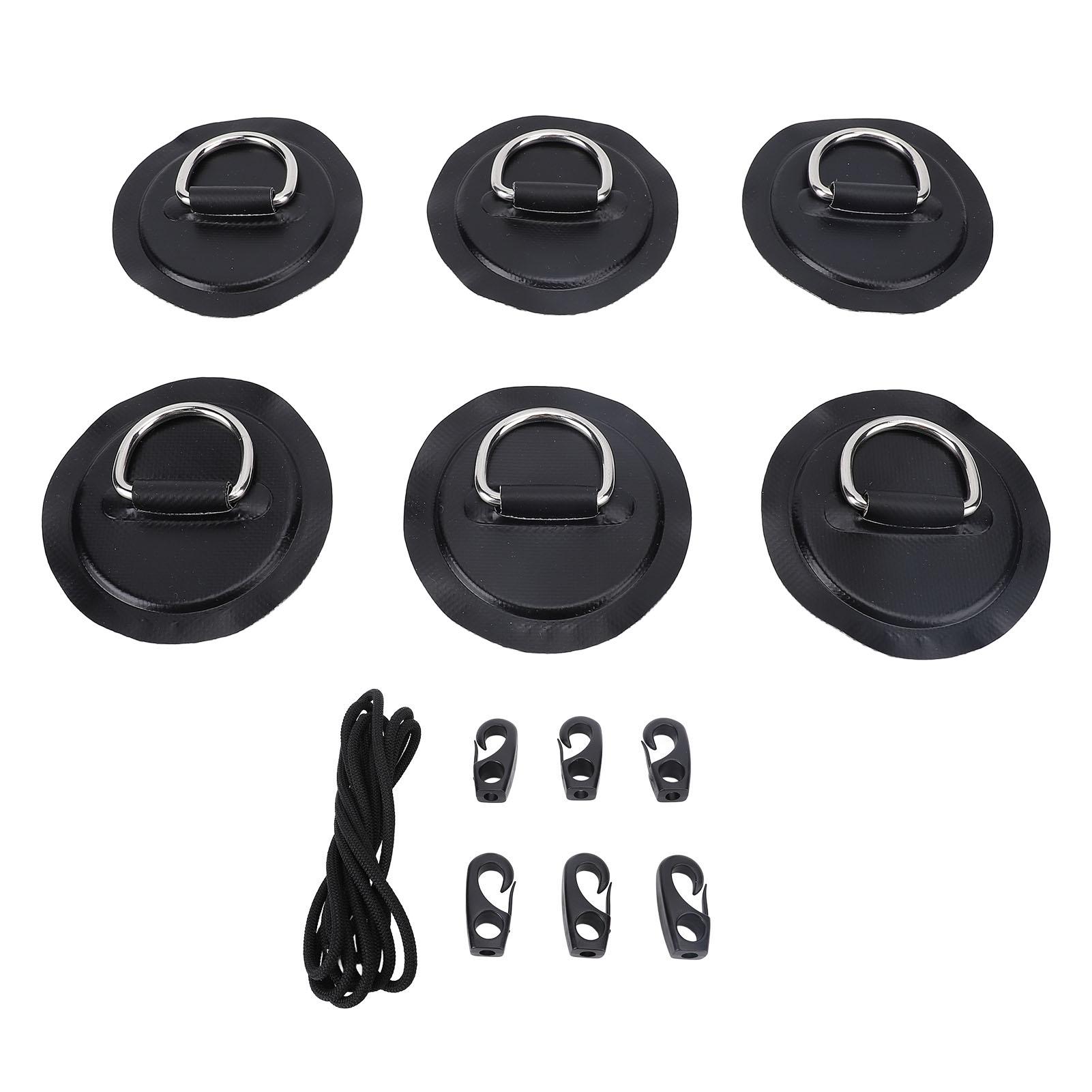 Vestidos Stainless Steel D Ring Patch Kit PVC Paddle Board D Rings with Rope Hooks for Kayak Inflatable Boat