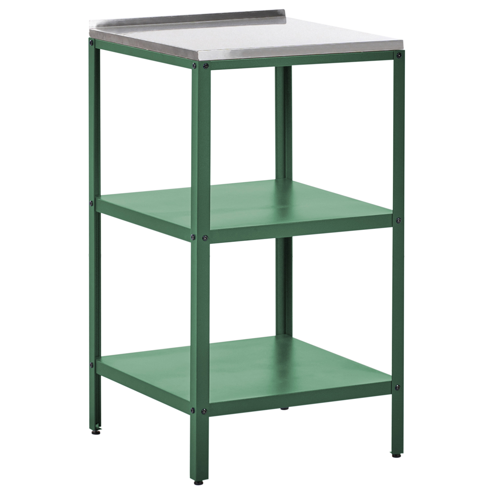Beliani Steel Outdoor Kitchen Island 50 X 50 X 92 Green Vilama
