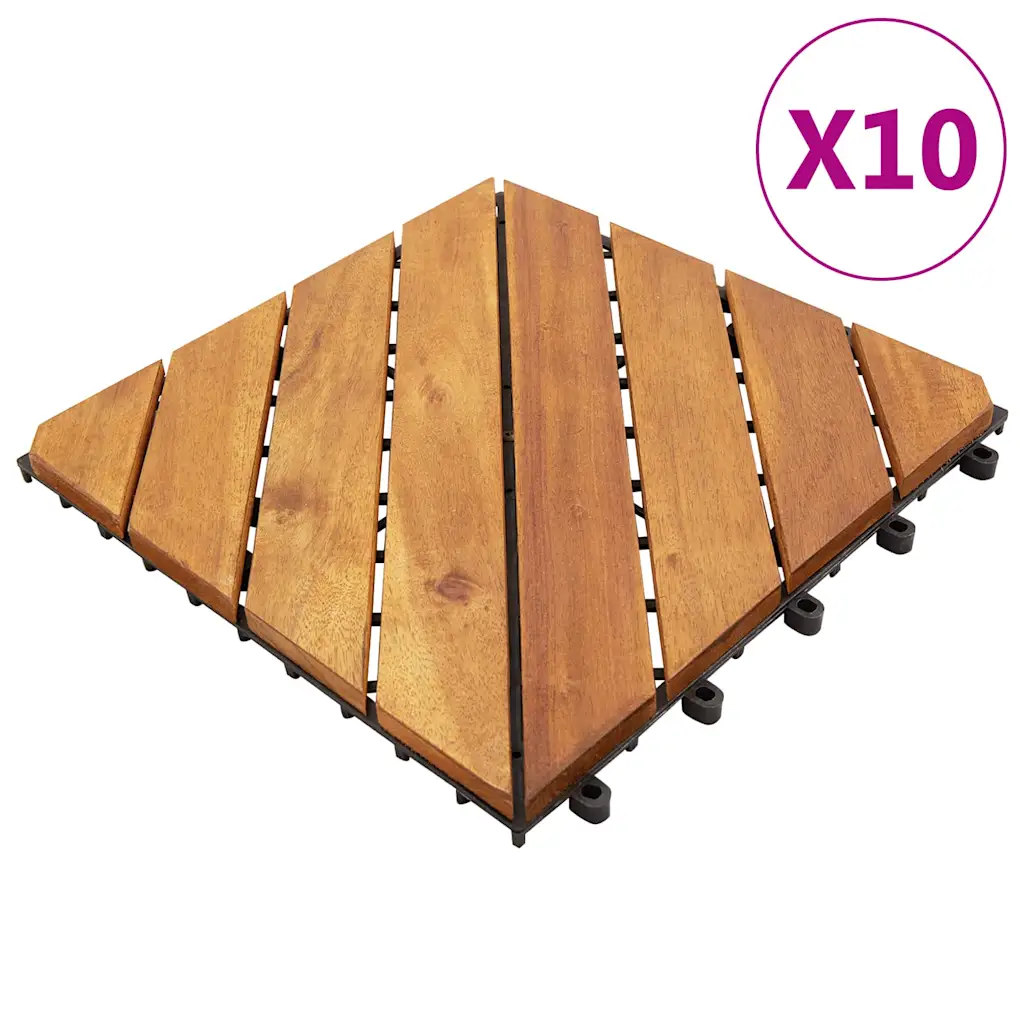 VidaXL Decking Tiles 10 pcs 30x30 cm Solid Acacia Wood