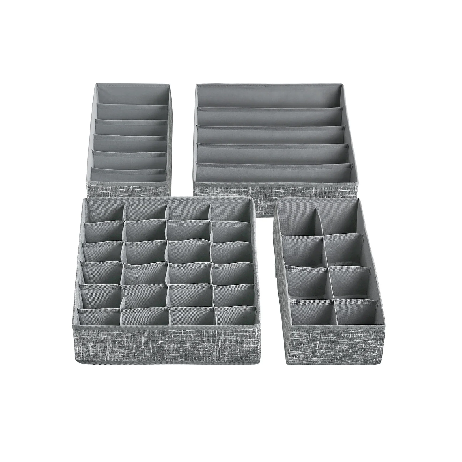 SONGMICS Set of 4 Grey Drawer Divider & Organizer