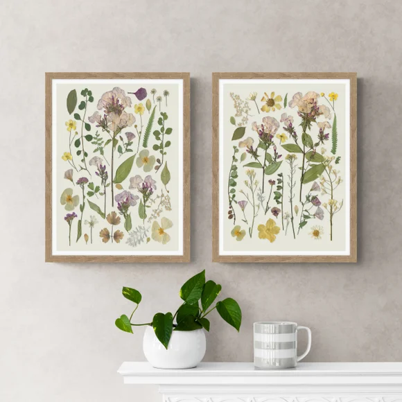 ARTKO Set of 2 Pressed Flowers Framed Prints