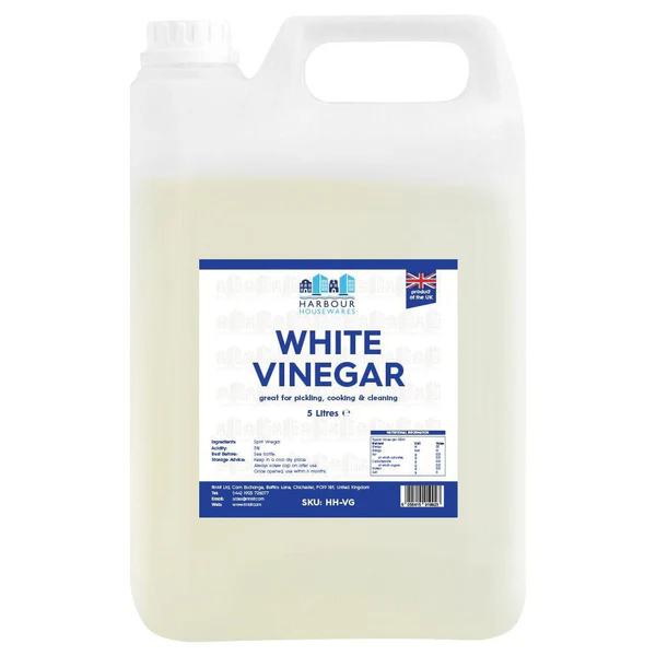 Harbour Housewares White Vinegar - 5L - Cleaning, Cooking, Pickling - White
