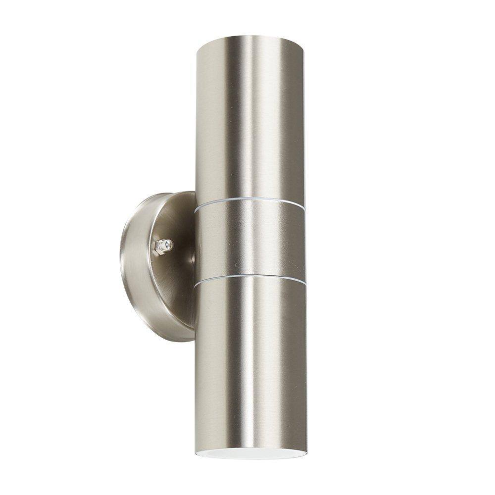 Value Lights IP44 Outdoor Up/Down Wall Light in Brushed Chrome