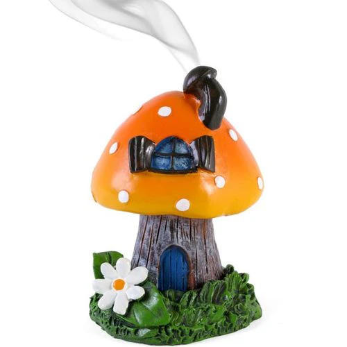 Simplhome Orange Smoking Toadstool Incense Cone Holder