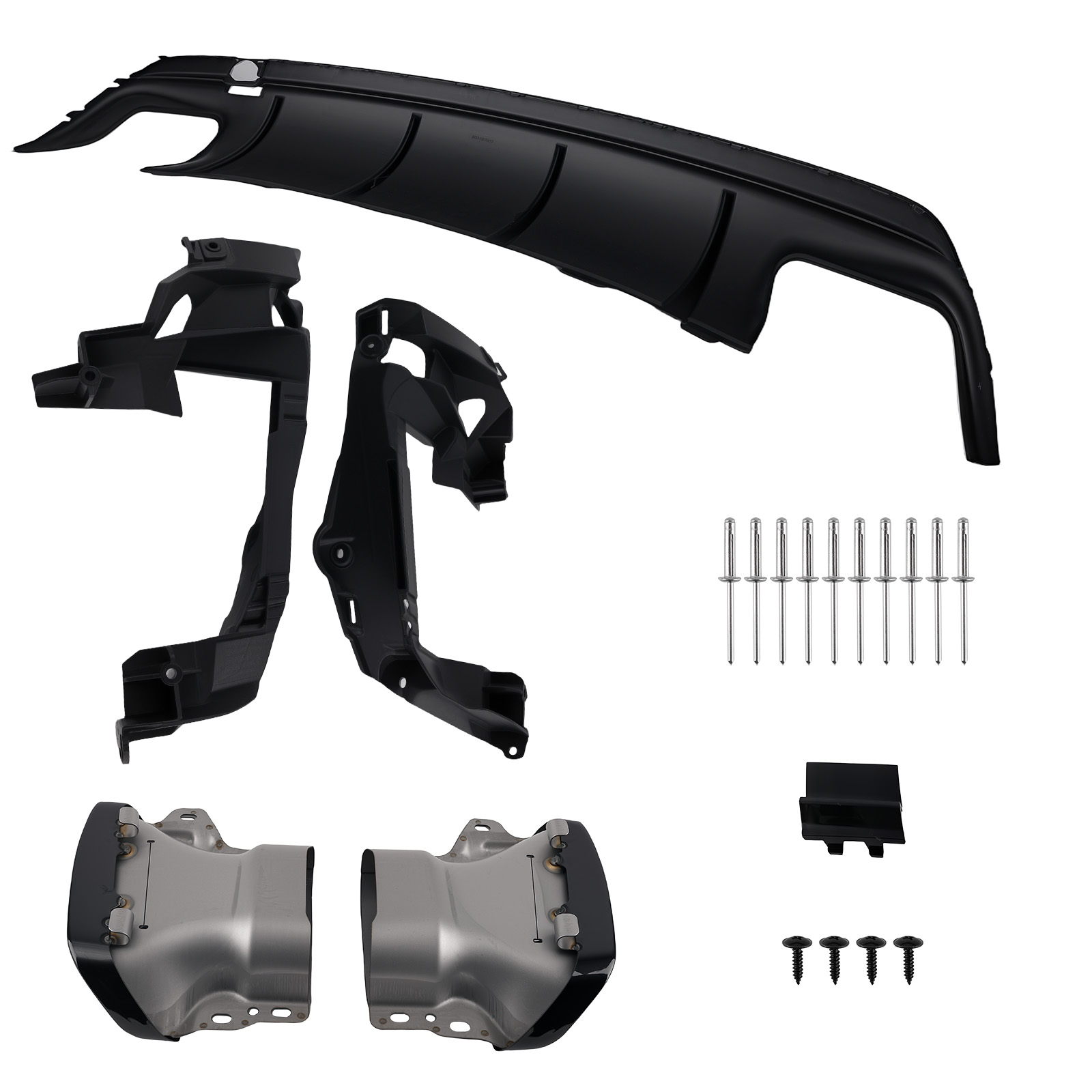 MaXpeedingrods Rear Bumper Diffuser+Tailpipes For 2013-2019 compatible for Mercedes Benz W117 CLA45 AMG Sport