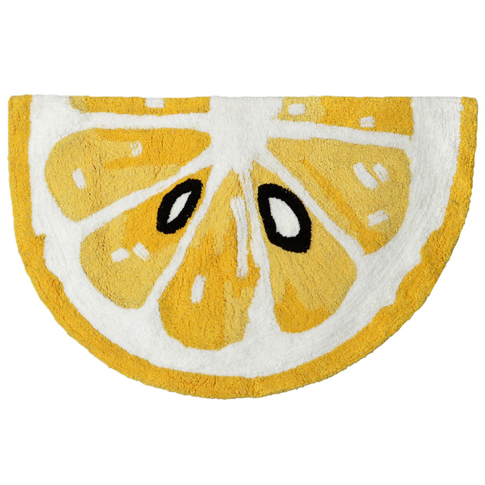 Mooky Mats Lemon Slice Semi Circle Bath Mat