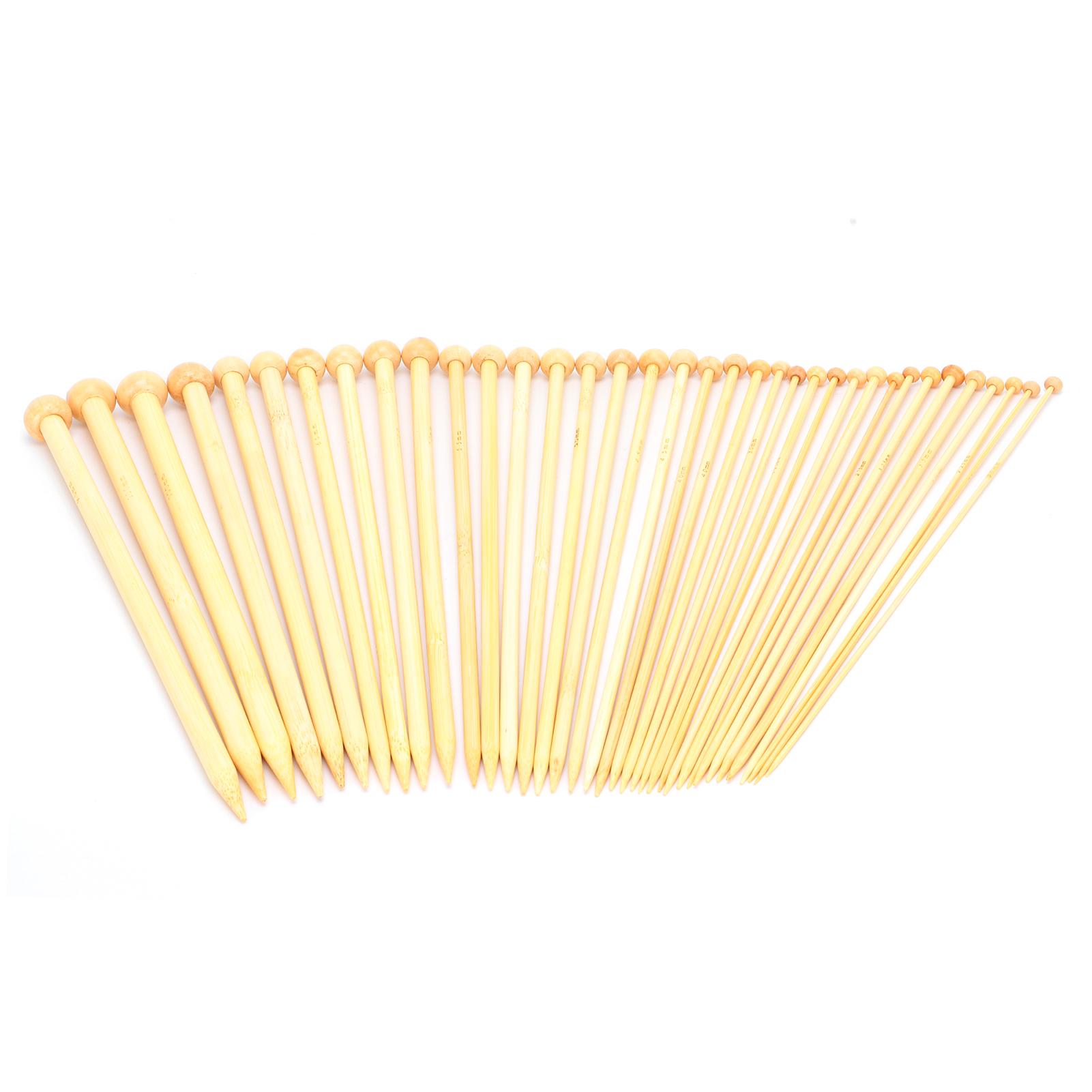 GoolRC Knitting Needles Set 36 Pcs 18 Sizes Single Pointed Carbonized Bamboo Knitting Needles for Hand