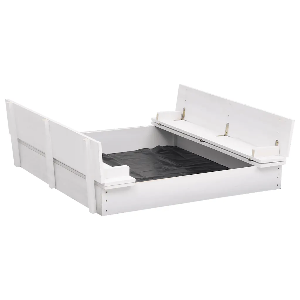 VidaXL Sandbox Fir Wood White 95x90x15 cm