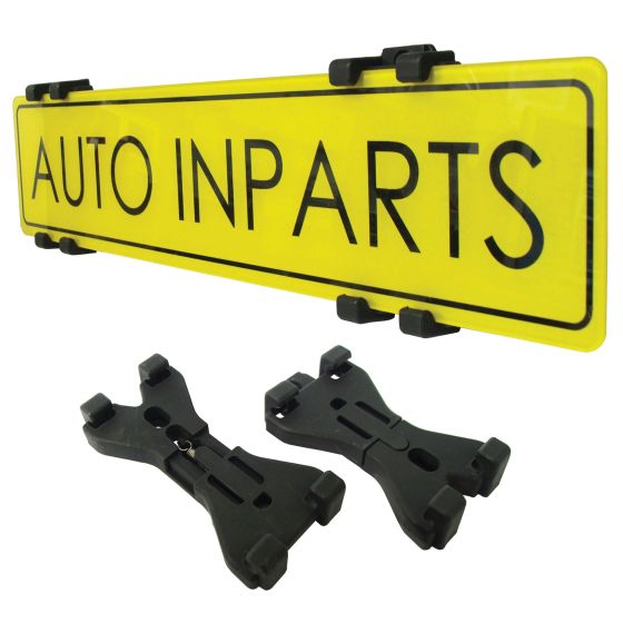 Auto Inparts Black Pair Of Spring Loaded Quick Release Number Plate Holders - Holder Clips - spring holder loaded quick release number plate clips