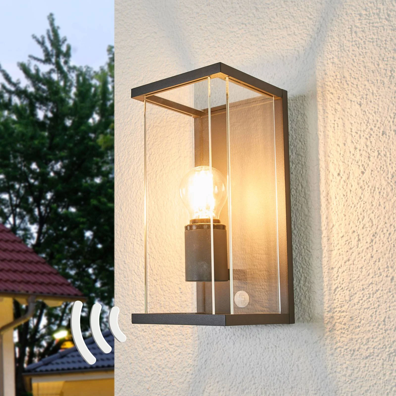 Lampenwelt.com Annalea motion sensor outdoor wall lamp