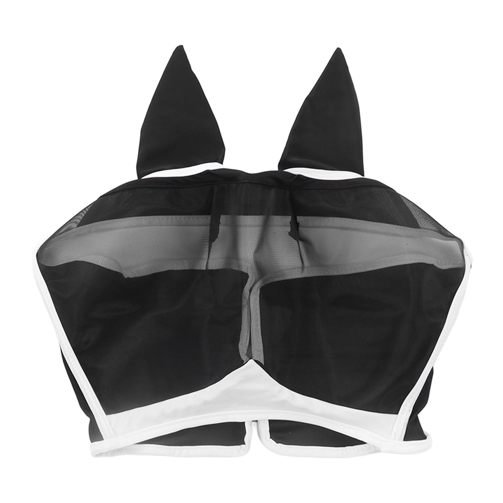 TOMTOP JMS Horse Fly Mask Soft Breathable Elastic Knitted Fabric Anti Mosquito Anti Fly Horse Mask with Ears