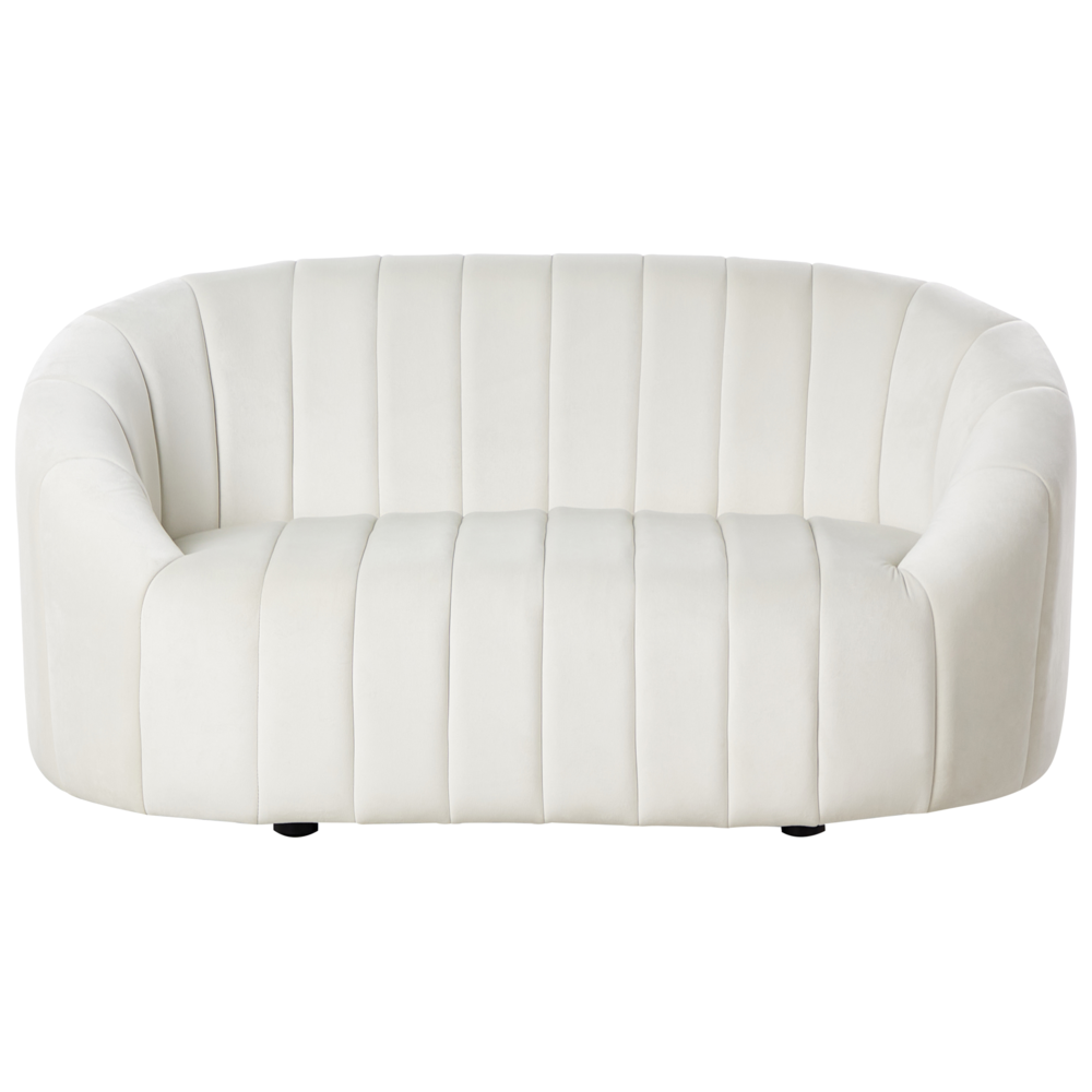 Beliani 2 Seater Velvet Sofa Off-White Malung
