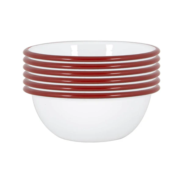 Argon Tableware 16cm White Enamel Bowls | Pack of Six | By Argon Tableware