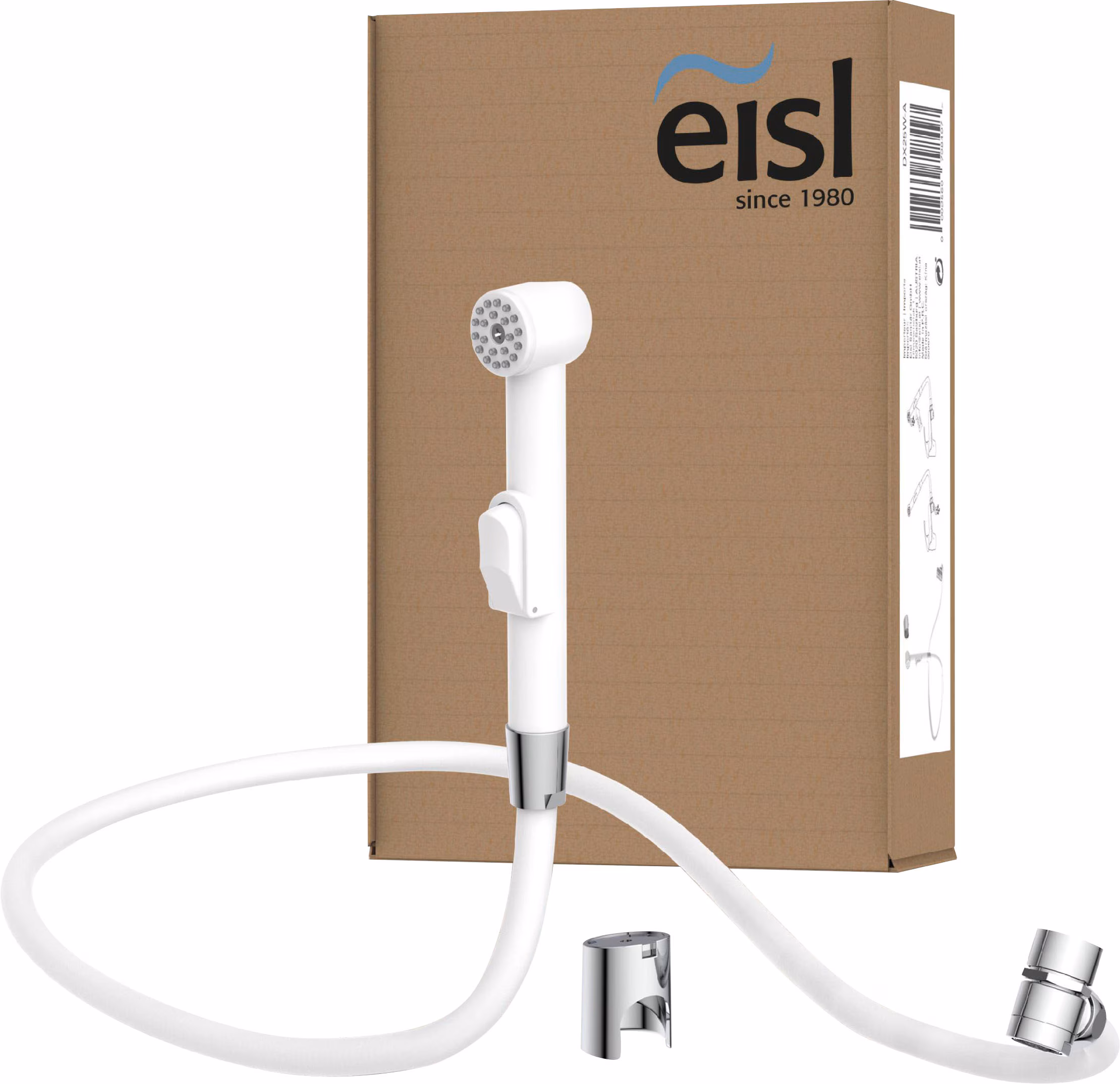 Eisl Basin Hand Shower Set with Wall Bracket and Shower Hose White