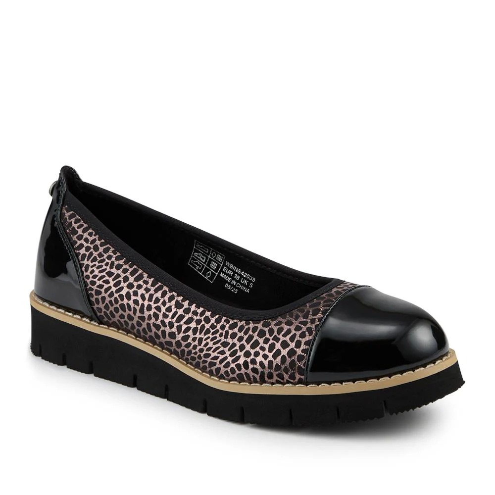 Pavers Chunky Platform Pumps With Cushioned Insole - WBINS42035 / 327 791 - Black-Pewter