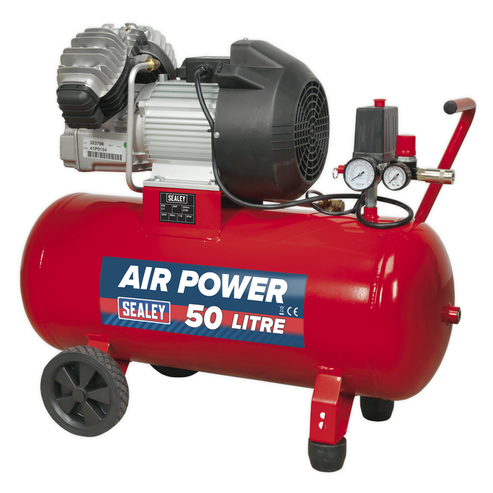 Sealey Compressor 50L V-Twin Direct Drive 3HP