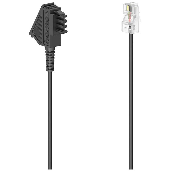 Hama 201114 Dsl Cable Tae-f To Rj45 8p2c Black 10m For Phone/modem...