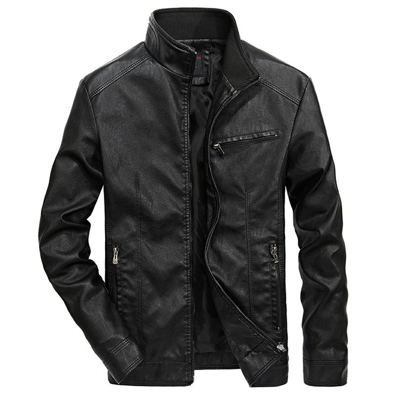 CHIC STUDIO Autumn and Winter Men's Leather Jackets Youth Motorcycle Leather Jackets Men's Leather Jackets 5XL