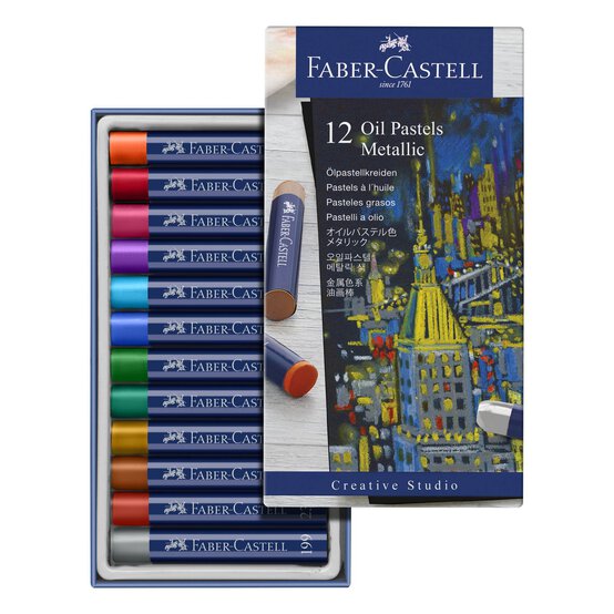 Faber-Castell Creative Studio Metallic Oil Pastels (Pack of 12)