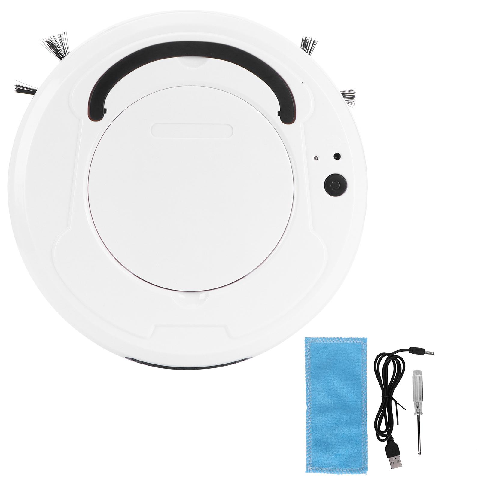 Vestidos Intelligent Sweeping Robot 3-in-1 USB Robotic Vacuum Cleaner Home Cleaning Supplies White