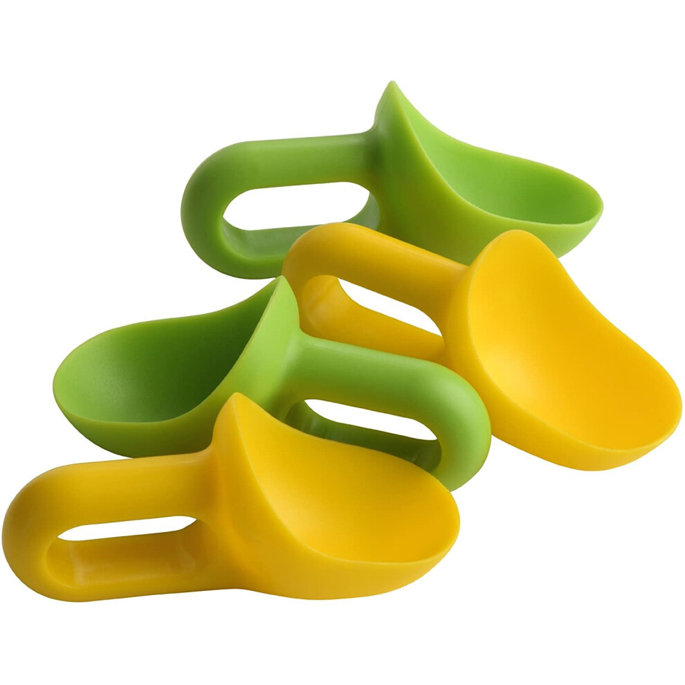 Premier Housewares Set of 4 Mini Scoops, For Daily Kitchen Use Kitchen Scoops, Dessert Table Scoops in Green and Yellow Finish