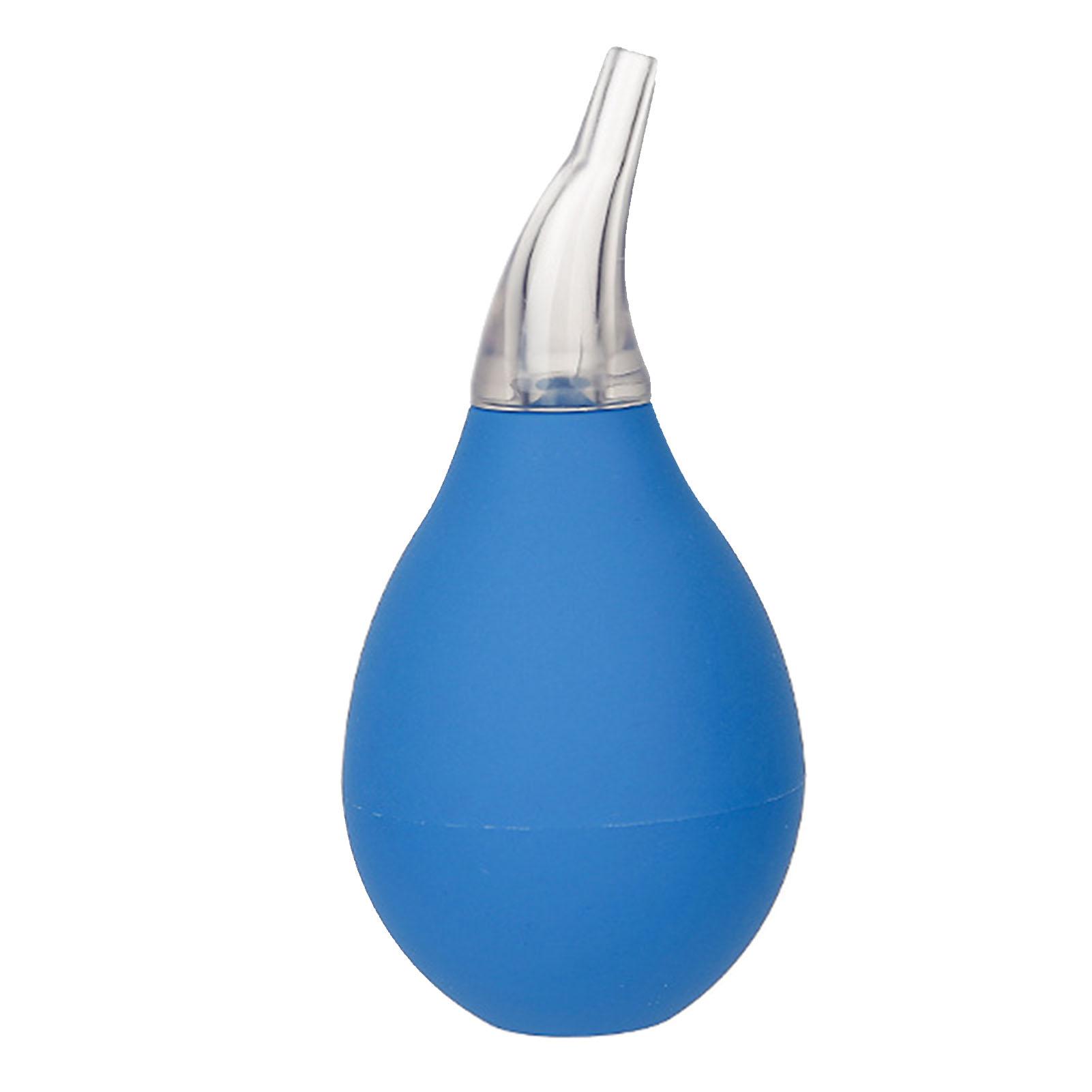 Baby Nasal Aspirator Drop Shaped Nasal Cleaner PVC Manual Squeeze Medical Silicone Head Nose blue