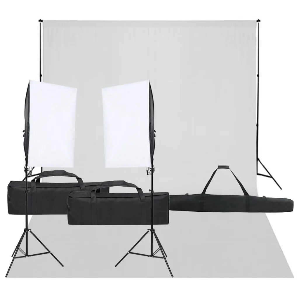 VidaXL Photo Studio Kit with Light Set and Backdrop