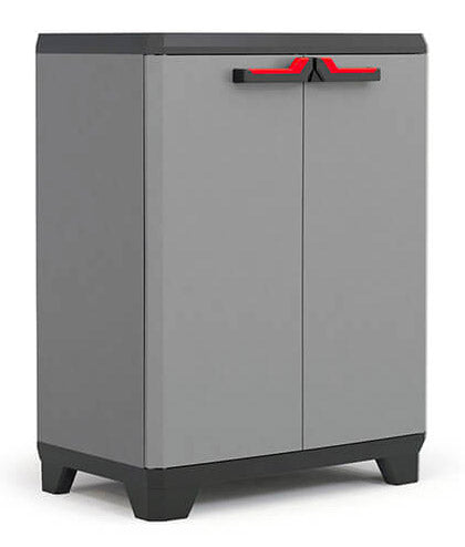 Keter Low Storage Cabinet Stilo Grey and Black 90 cm