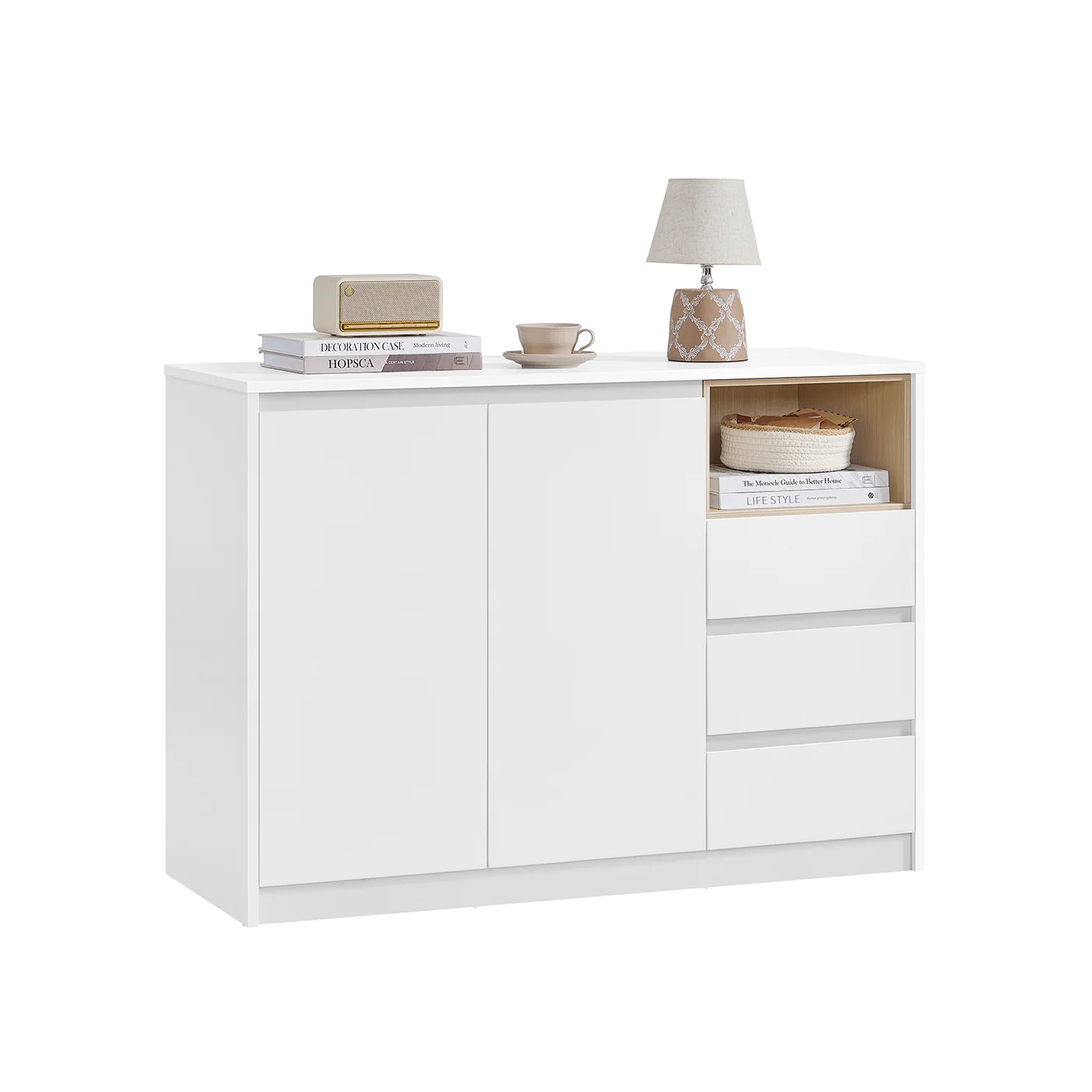 VASAGLE Modern Sideboard Cabinet with Adjustable Shelf and Drawers