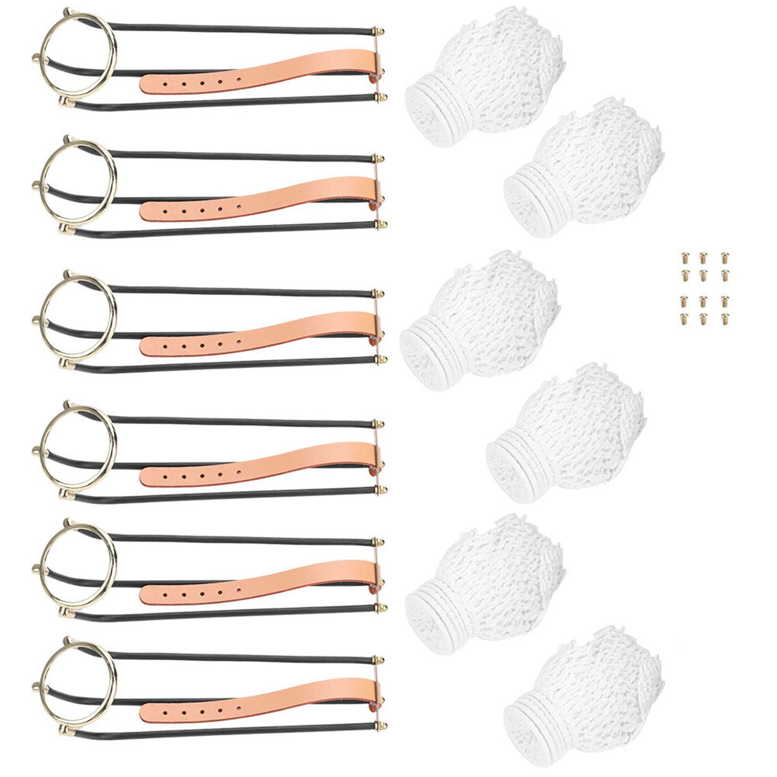 Koogeelife 6pcs Standard Snooker Billiard Table Replacement Solid Empire Rail with Net Pockets Set