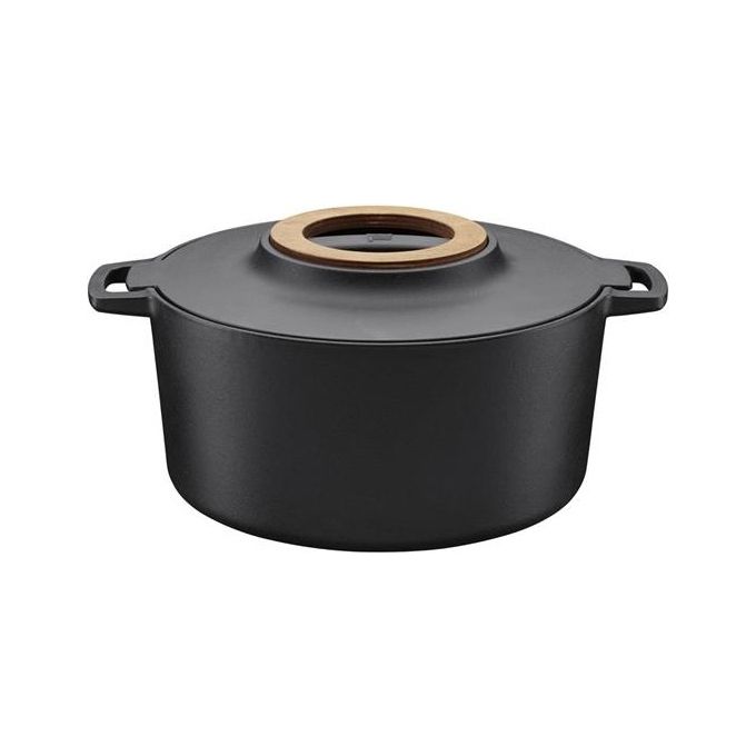Fiskars Norden Non-Stick Cast Iron Round Casserole Dish with Lid black,gray