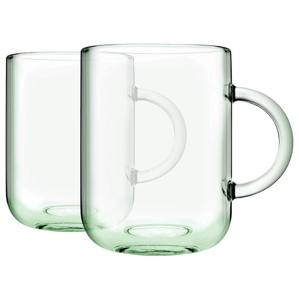 Pasabahce Aware Iconic Recycled Glass Mugs - 330Ml - Green - Pack Of 2