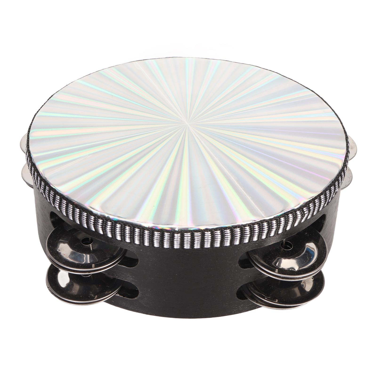 GoolRC 6 Inch Tambourines Double Row Melodious Polished Reflective Drum Hand Held Drum for KTV Concerts