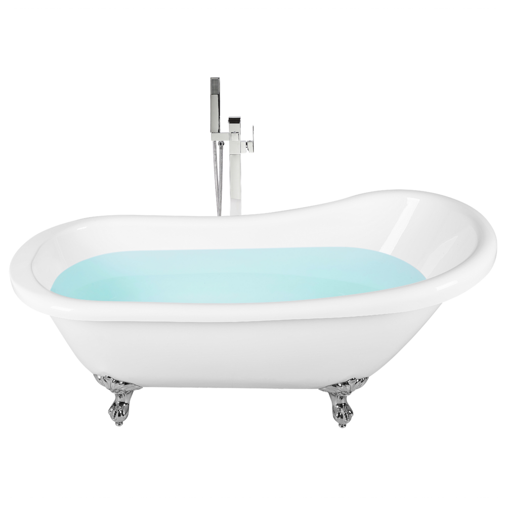 Beliani Freestanding Bath 1530 X 770 mm White Cayman