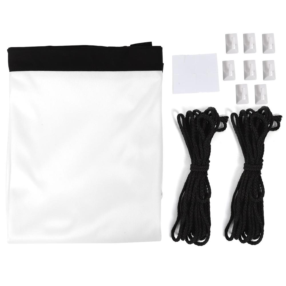 Koogeelife 4:3 Thickened 100percent Polyester Portable Foldable White Soft Projector Screen Curtain100-Inch 100 Inches (87 X 49.2in)