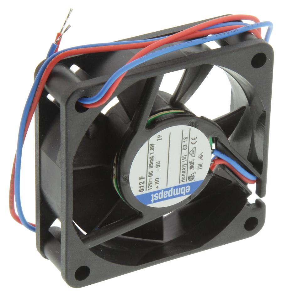EBM-PAPST 500 F Series Axial Fan, 24 V dc, DC Operation, 20m³/h, 900mW, IP20, 50 x 50 x 15mm