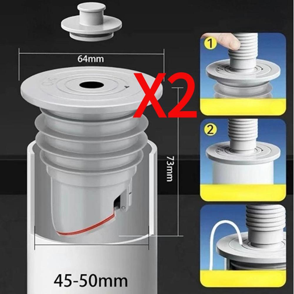 YJMP Home Silicone Drains Sewer Pipe Sealing Ring Plug Water Sink Floor Drain Anti Odor Sewer Seal Stopper Cover Shower Drainer Bathroom Accessories 2PCS 45-50mm