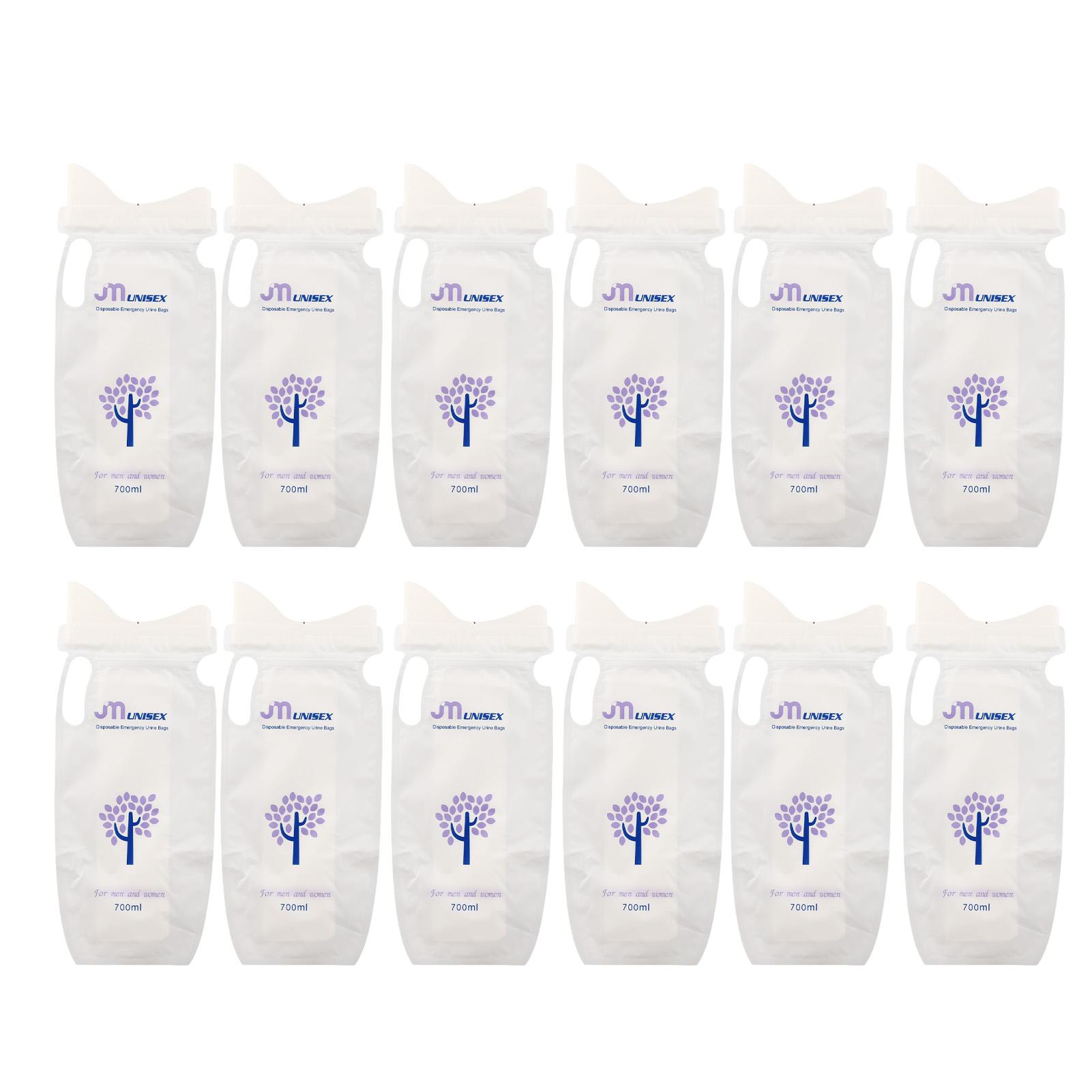 Neoglint 12pcs 700ML Disposable Urine Bags Portable Effective Sealing Folding Unisex Urine Bag