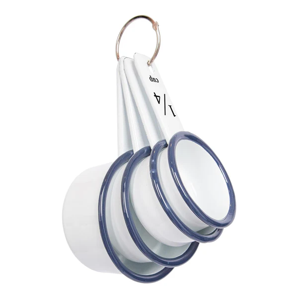 White Enamel Measuring Cups Set - 4pc
