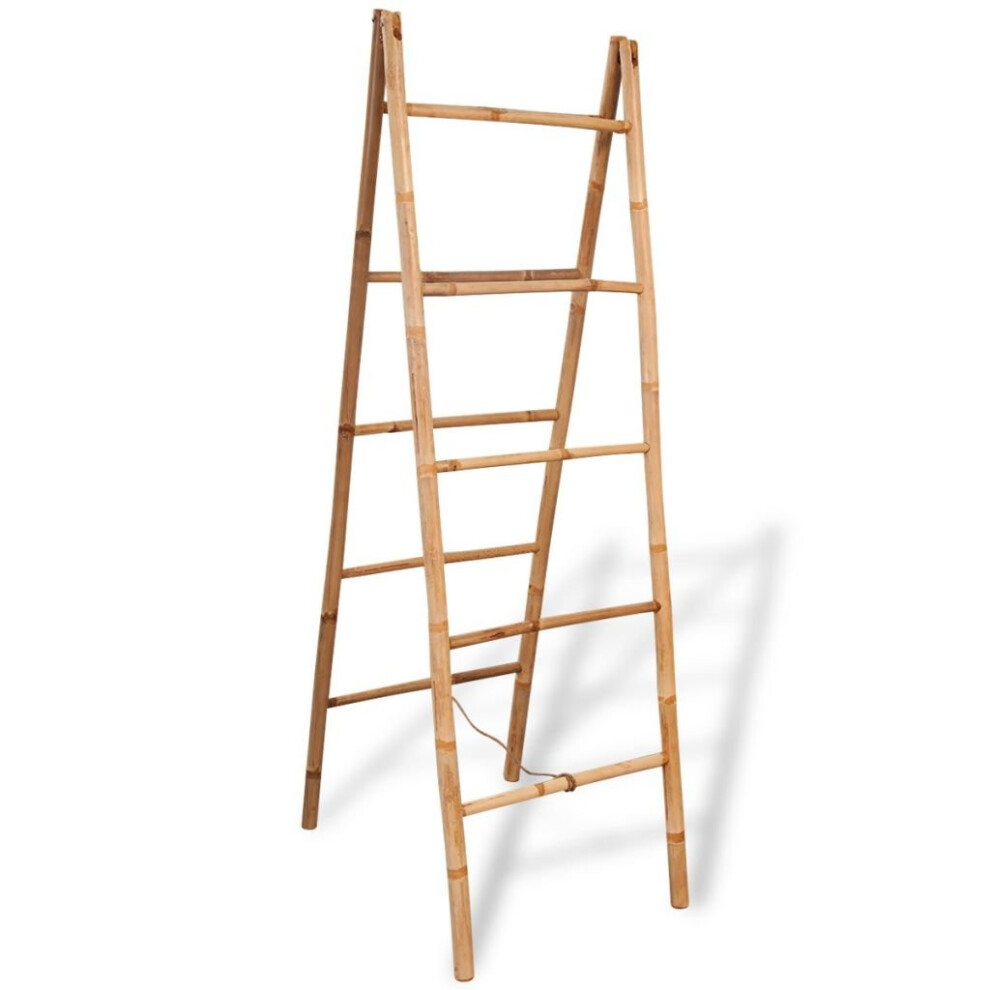 VidaXL Double Towel Ladder with 5 Rungs Bamboo 50x160 cm