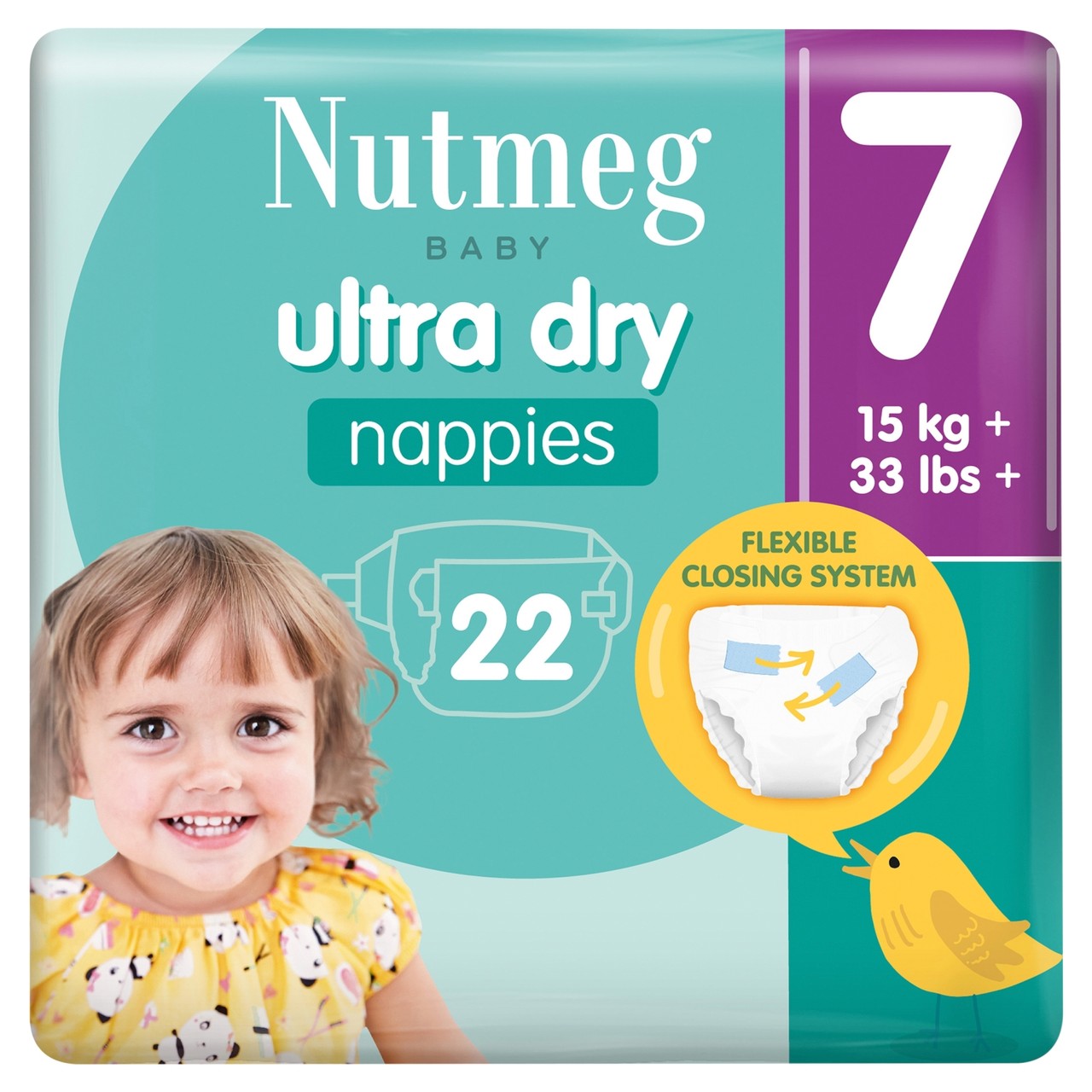 Nutmeg Ultra Dry Nappies Size 7